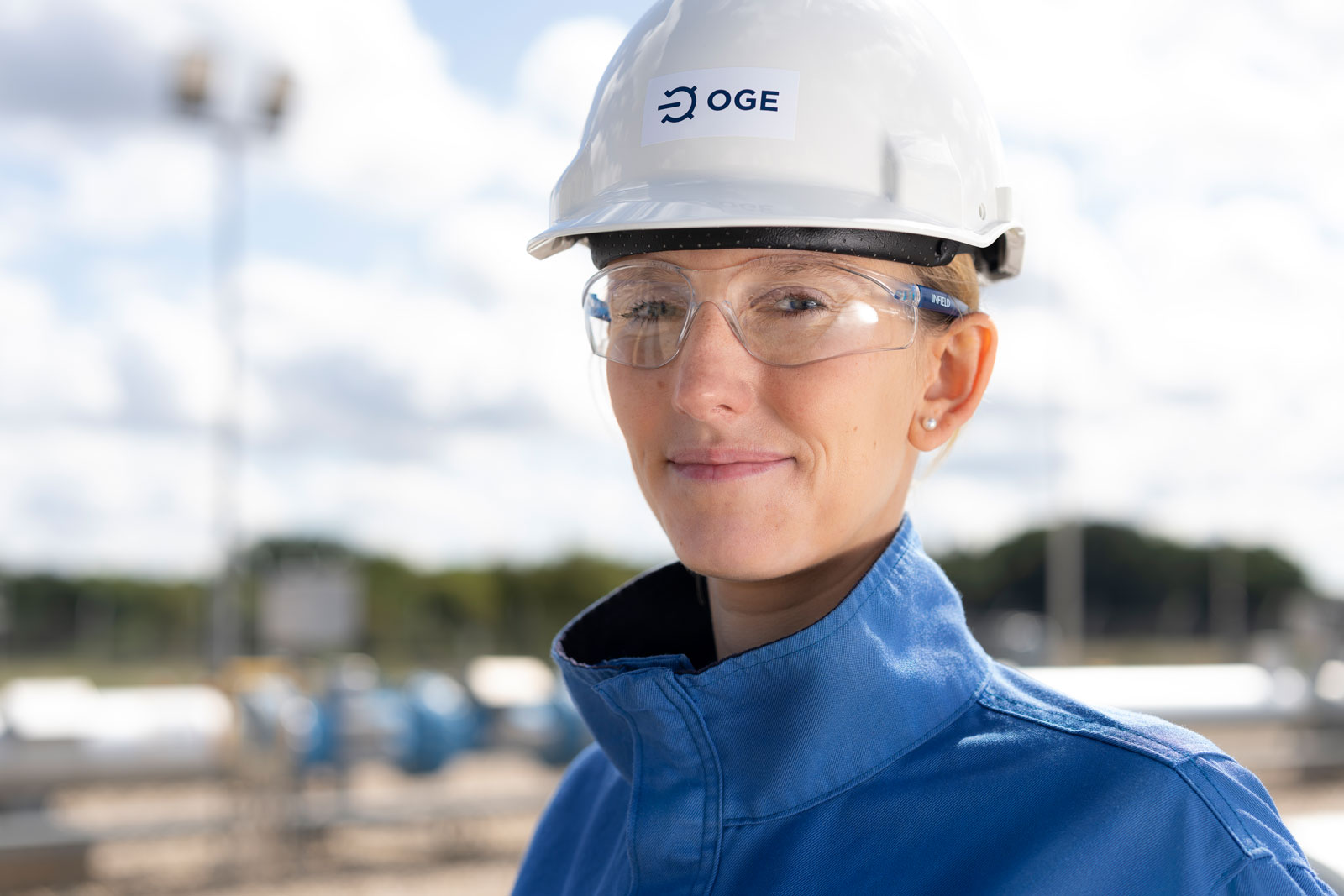 Our colleague Karolin at the compressor station in Würselen